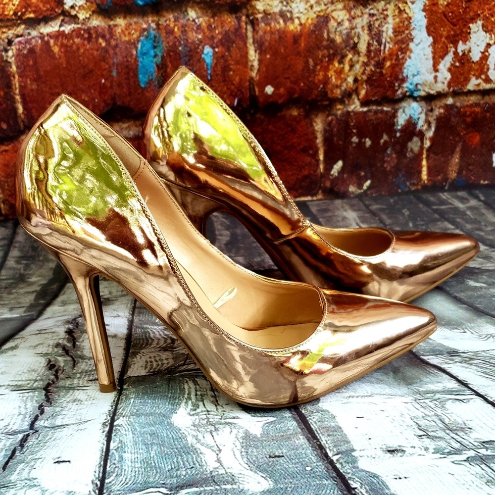 Rose gold stiletto heels